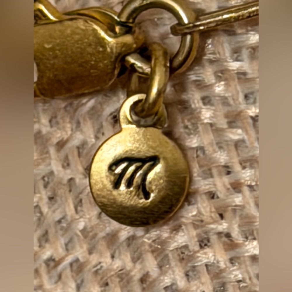 Madewell Gold Necklace with Dark Blue Stone Pendant - Picture 7 of 13